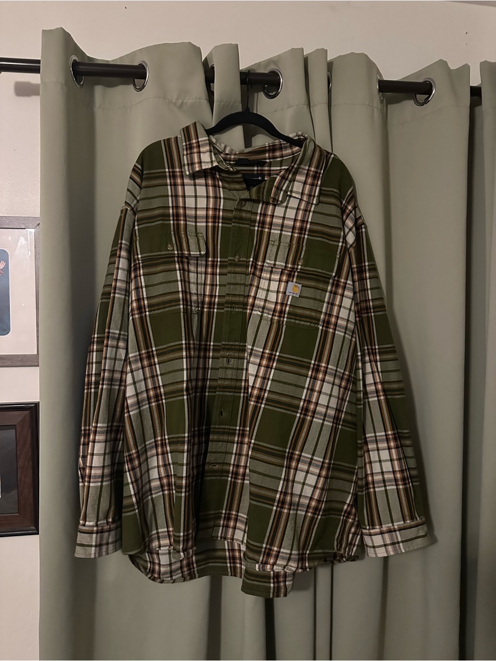 Green Plaid Heavyweight 4XL Carhartt Long Sleeve Button Down
